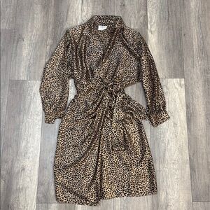 Vintage Frances Henaghan Leopard Print Wrap Dress